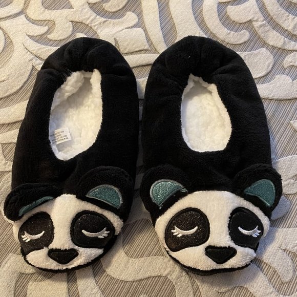 Justice Other - Justice Girls Size Medium 3-6 Sleepy PANDA Slippers New Without Tags Soft & Warm